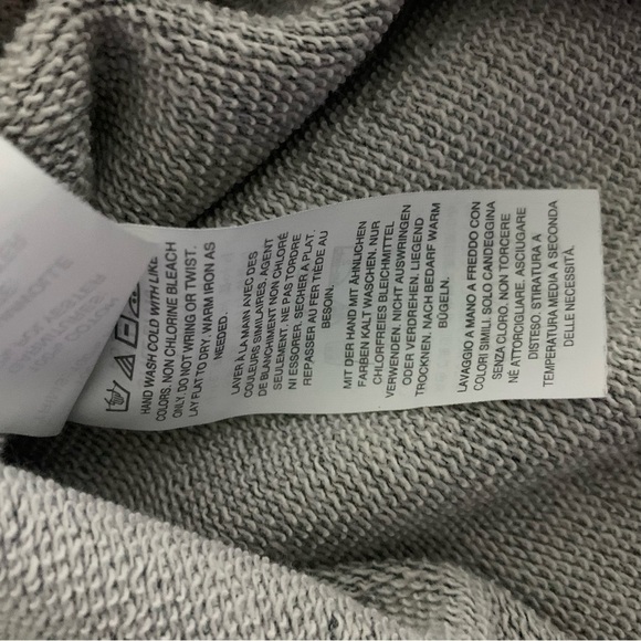 J Crew Crewneck Sweatshirt Gray Navy Blue Ruffled Hem High-Lo Small - Picture 6 of 7